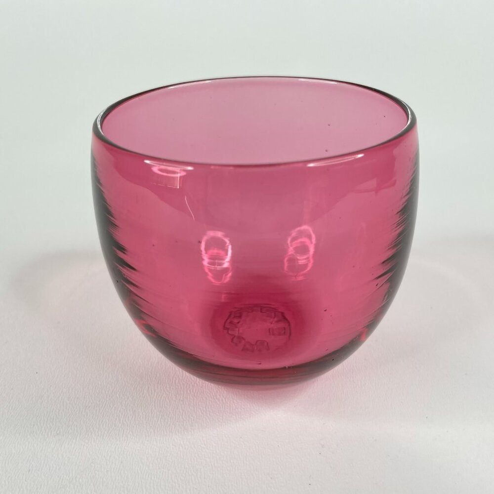 Glassybaby Drinker Dark Pink Magenta Hand Blown Glass Cup